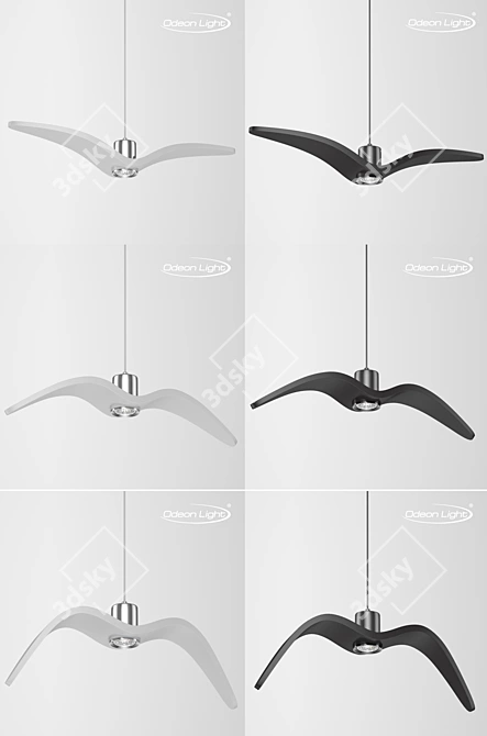 VOLO Suspension Light: Chrome/ White or Chrome/ Black 3D model image 3