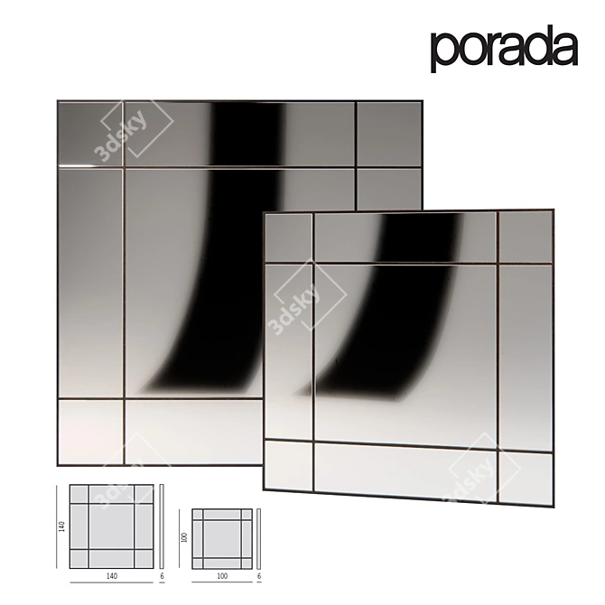 Porada Quadro Mirror: Four Seasons Perfection 3D model image 1