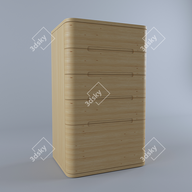 Contemporary Nightstand 3D model image 1