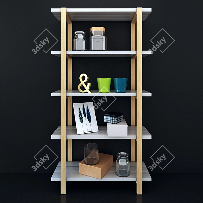 Stylish 2-Tier Shelf: IOPERLIG 3D model image 1