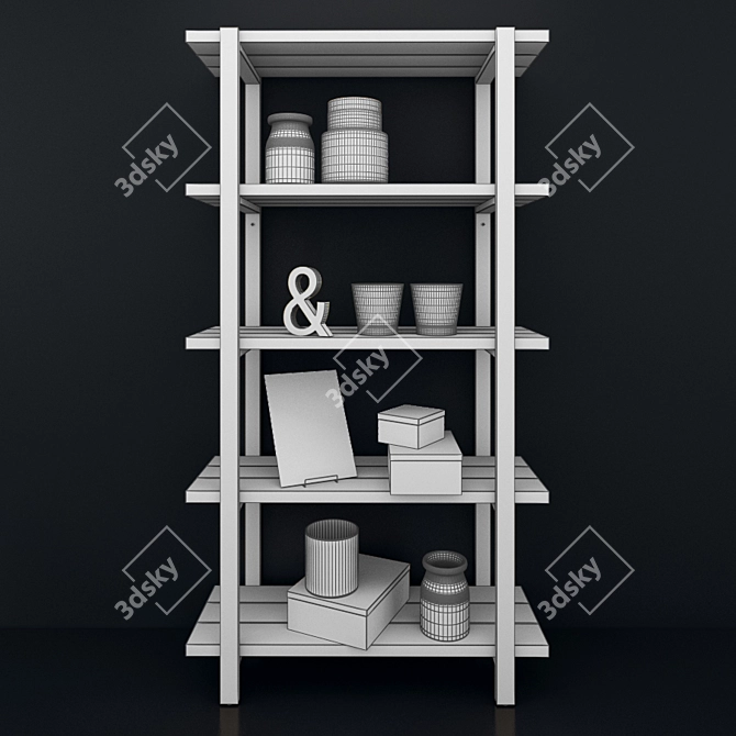 Stylish 2-Tier Shelf: IOPERLIG 3D model image 2