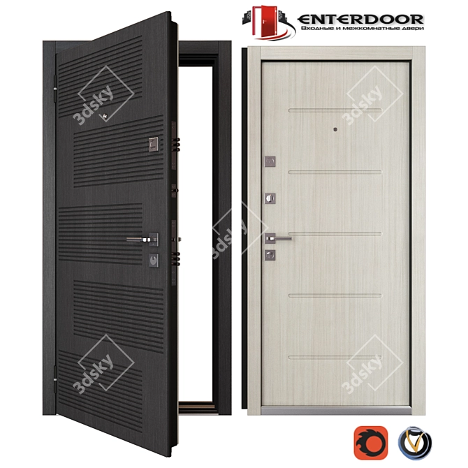 EnterDoor Bastion - Premium Metal Entrance Door 3D model image 1