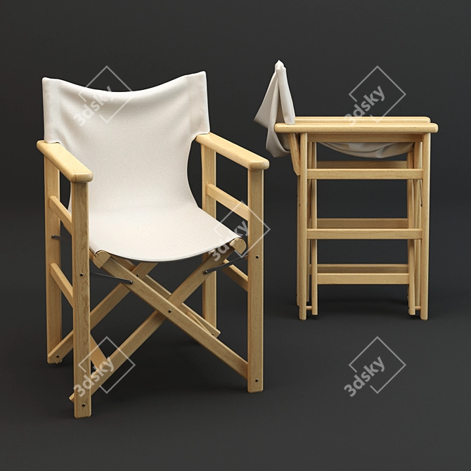 Director Chair: Premium Quality, Detailed Design 3D model image 1