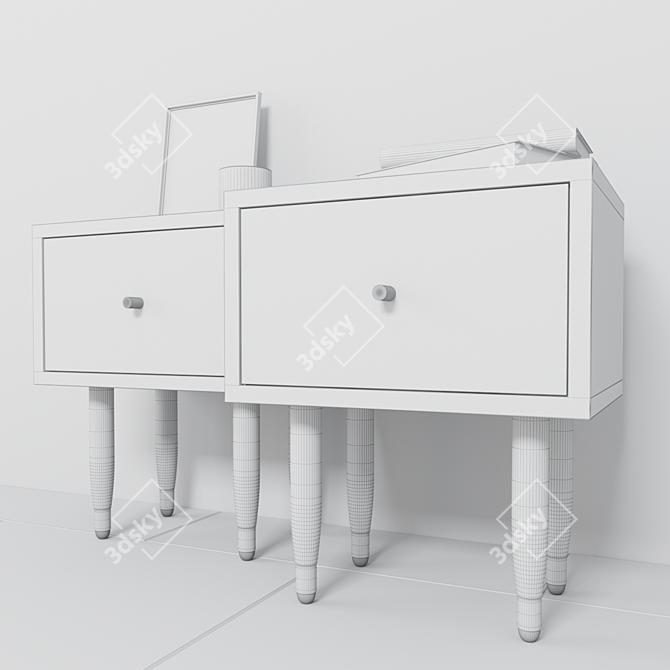 Elegant Eldfell Bedside Table: Sleek Design & Functional 3D model image 3