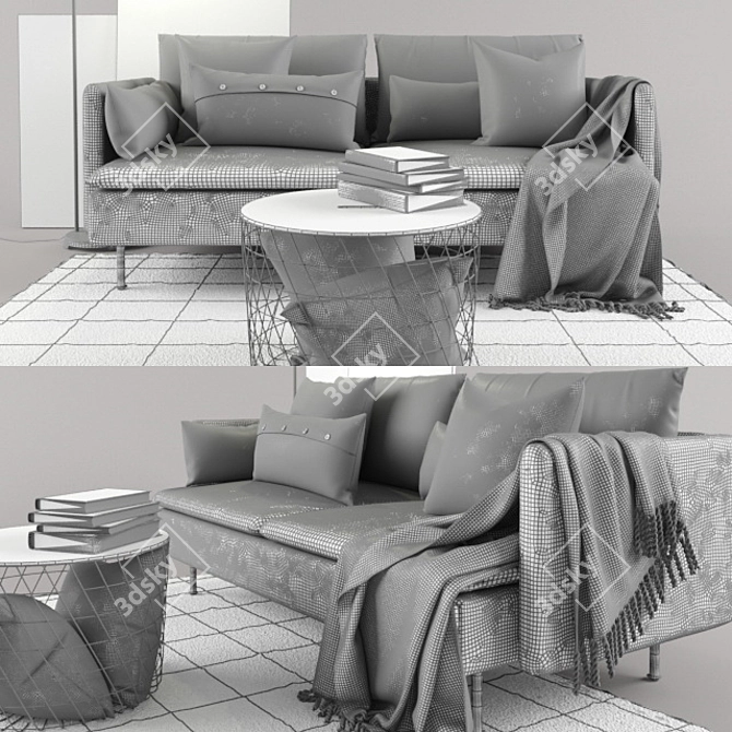 Stylish SÖDERHAMN Sofa Set 3D model image 3