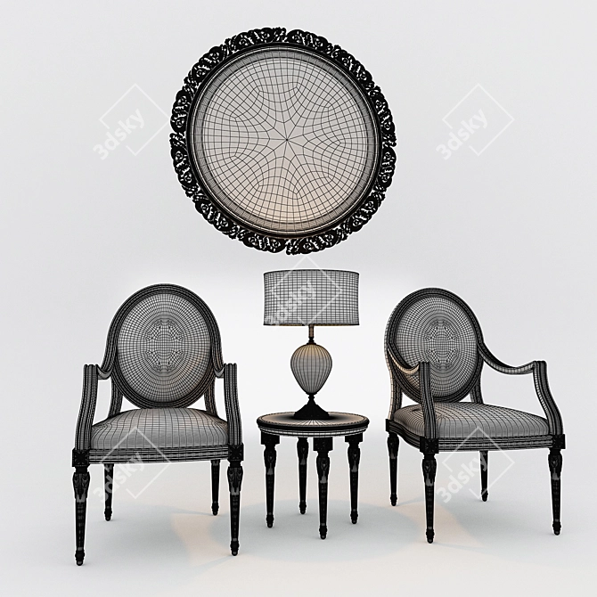 Timeless Chair Lamp: Elegant & Functional 3D model image 3