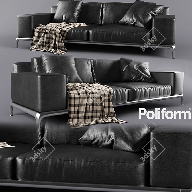 Elegant Poliform Park Sofa 3D model image 1