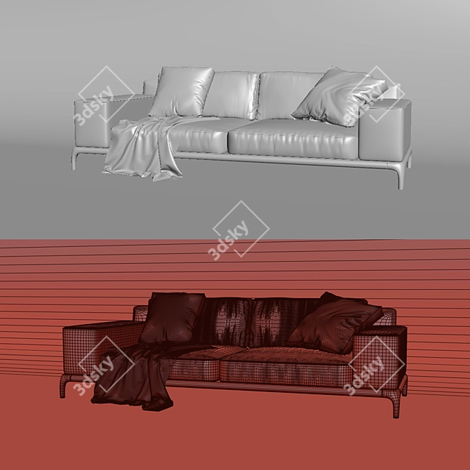Elegant Poliform Park Sofa 3D model image 2