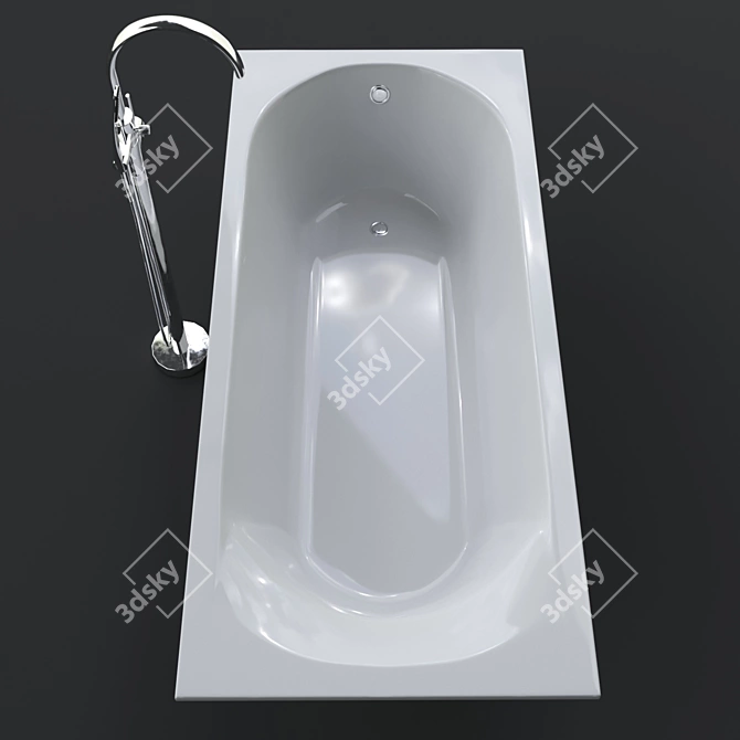 Luxury Riho Miami Bath with Ravak Floor Mixer 3D model image 1