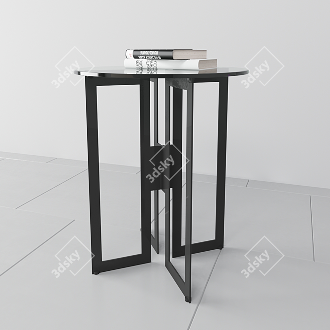 Sleek Metal Modern Table 3D model image 2