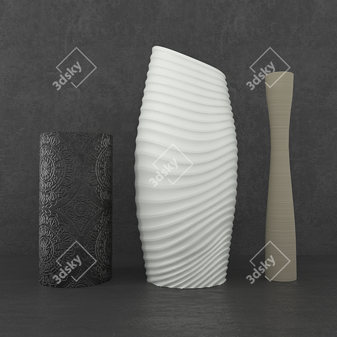 Elegant Black Gracilis Vase (28x14cm)
Stylish White Coco 2 Vase (46x20 3D model image 1