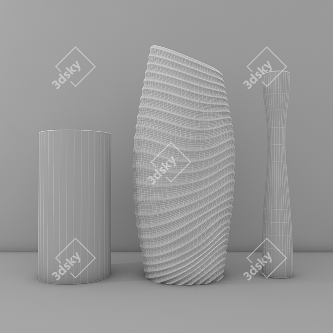 Elegant Black Gracilis Vase (28x14cm)
Stylish White Coco 2 Vase (46x20 3D model image 3