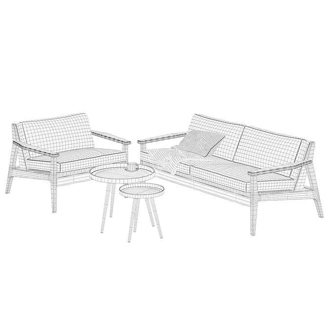 Scandi Sofa & Chair Set 3D model image 3