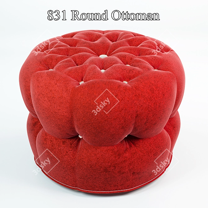 Elegant Round Ottoman 831: Plush Padding & Stylish Design 3D model image 1