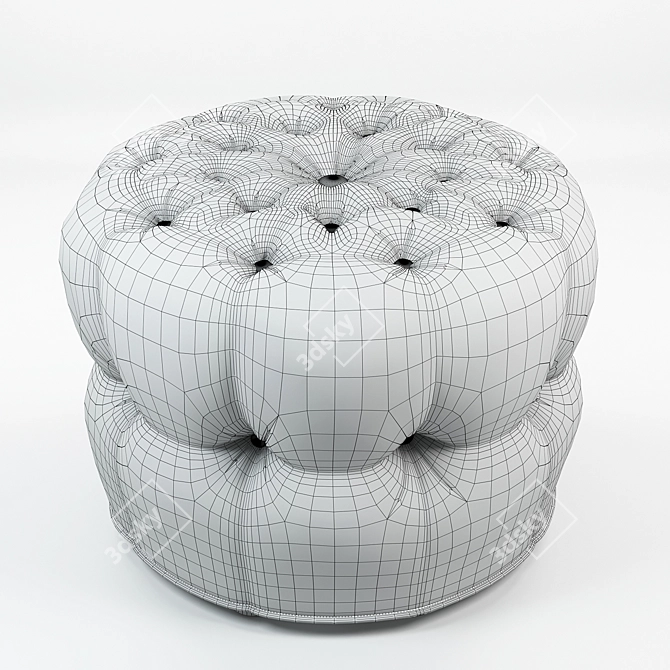 Elegant Round Ottoman 831: Plush Padding & Stylish Design 3D model image 3