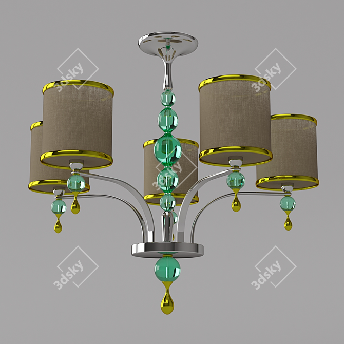 Viga Chrome Glass Chandelier 3D model image 1