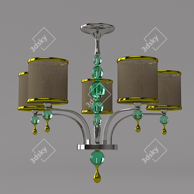 Viga Chrome Glass Chandelier 3D model image 2