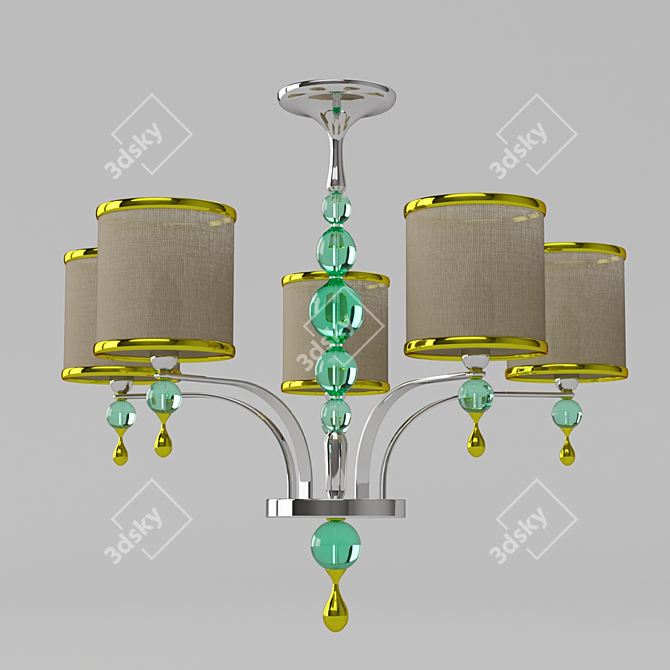 Viga Chrome Glass Chandelier 3D model image 3