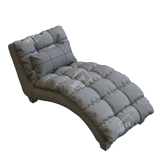 Black Faux Leather Soft Couch 3D model image 3