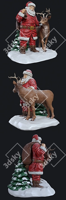 Santa's Ceramic Statue 3D model image 2