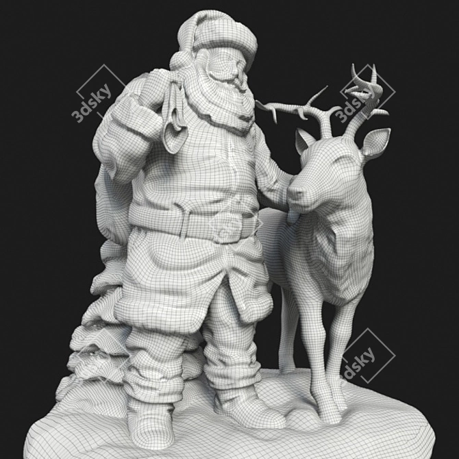 Santa's Ceramic Statue 3D model image 3