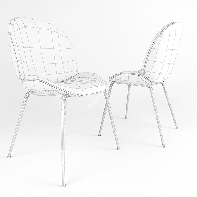 Sleek Beetle Dining Chair 3D model image 3
