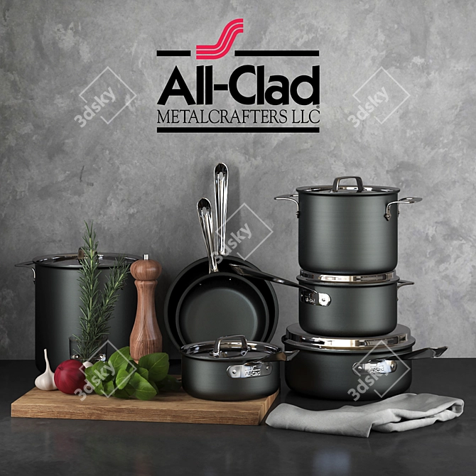 All-Clad NS1 Cookware Set: Superior Performance & Durability 3D model image 1