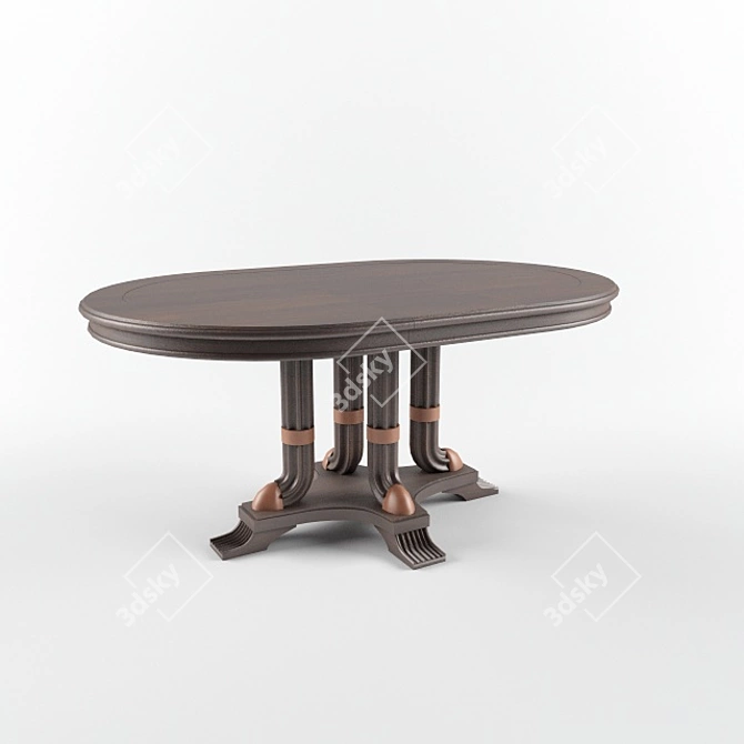 Oval Folding Table 3D model image 1