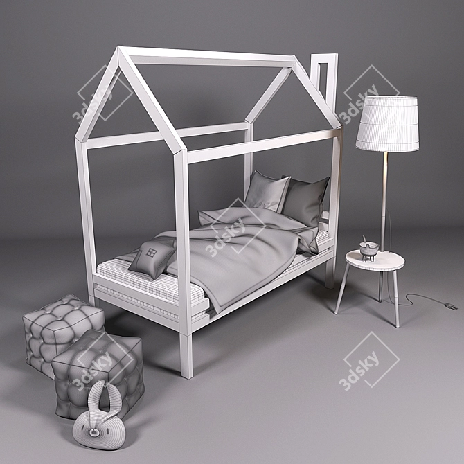 Yoko-Loko Kids House Bed Set 3D model image 3