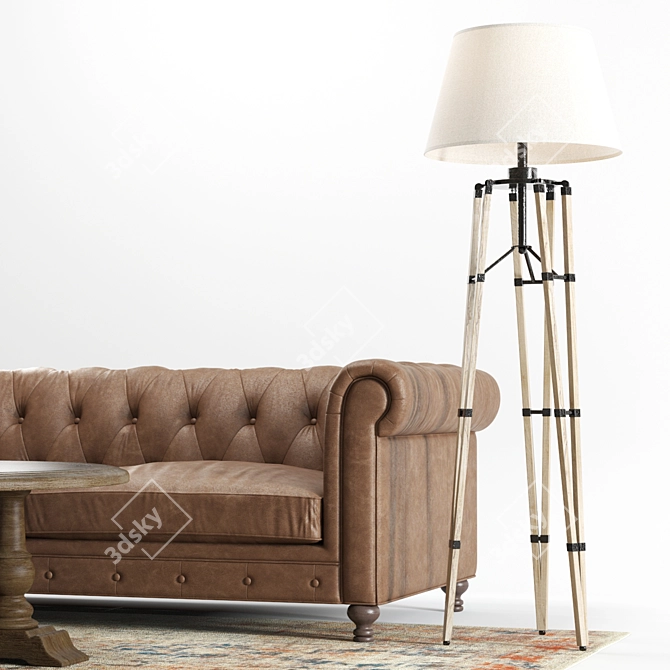 Modern Hooker Alexa Sofa Set 3D model image 3