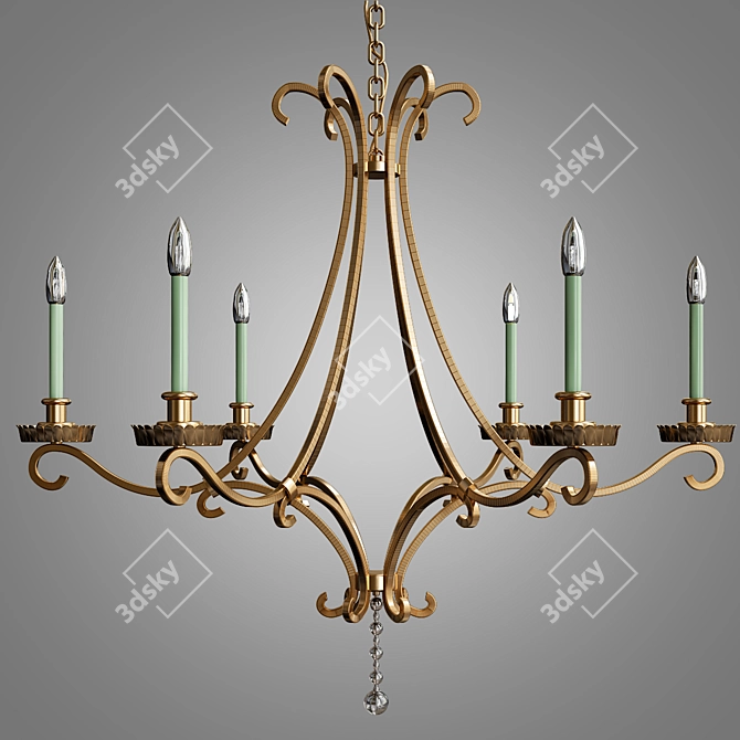 Elegant Oslo 6-Light Chandelier 3D model image 1