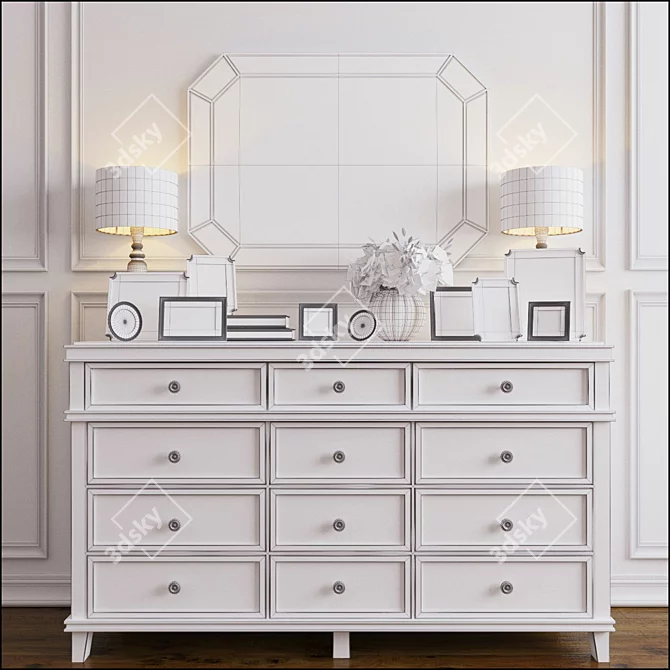 Clara Extra: Elegant Wood Dresser 3D model image 3