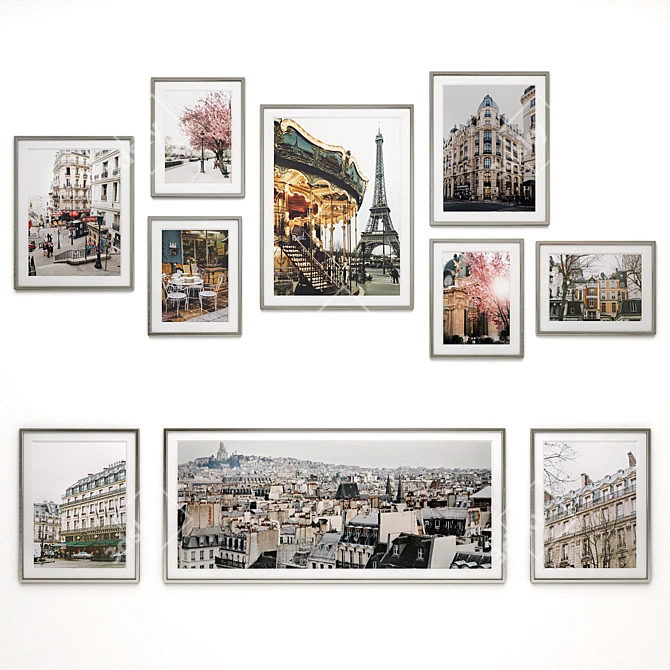 Parisian Impressions: Set of Picture Frames 3D model image 1