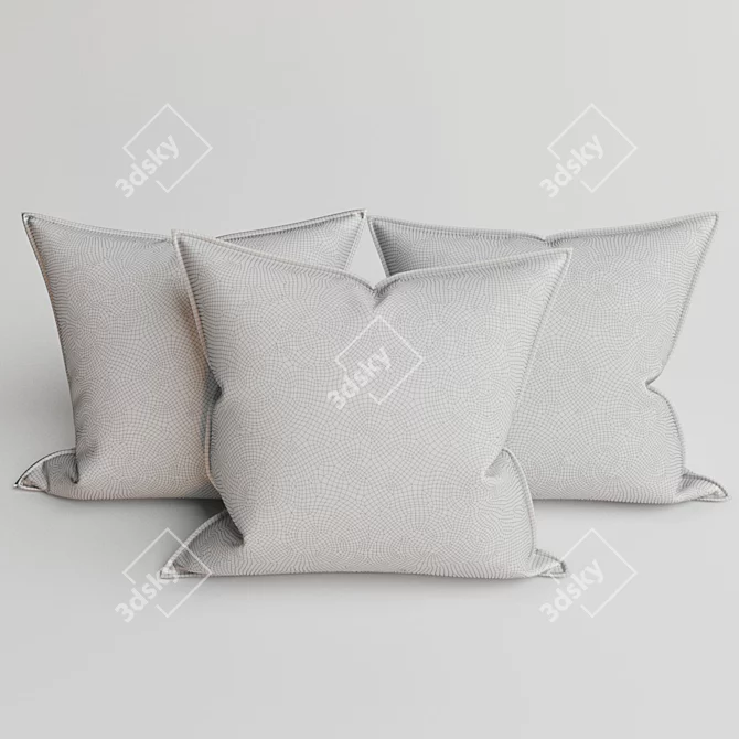 Kazakh Ornament Pillows: Traditional Beauty 3D model image 3