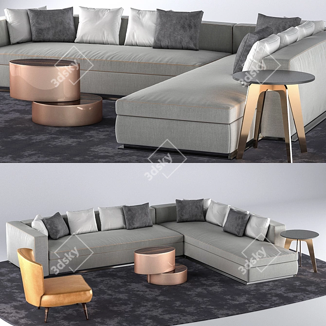 Luxury Minotti Sofa 3D model image 1