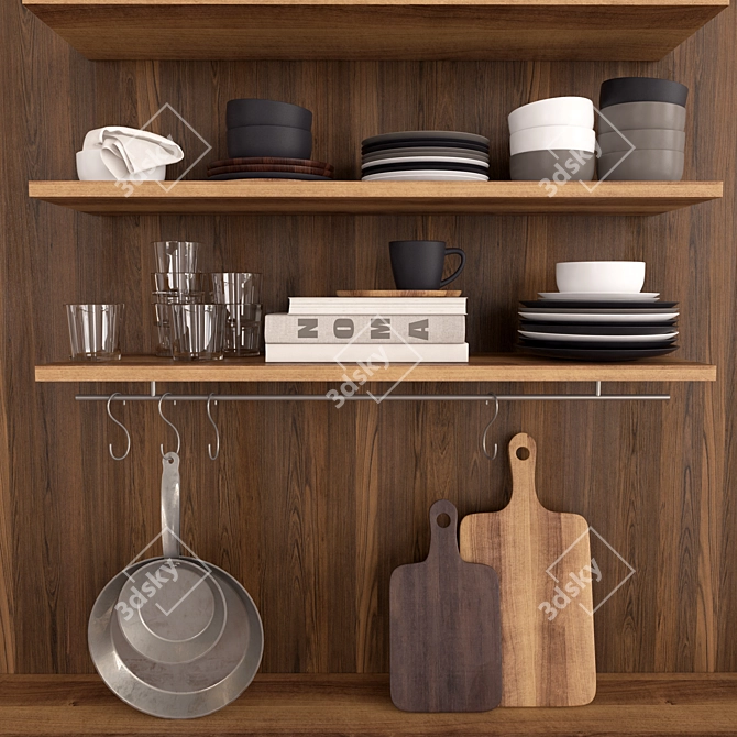 H&M Home Ceramic Kitchen Set 3D model image 1