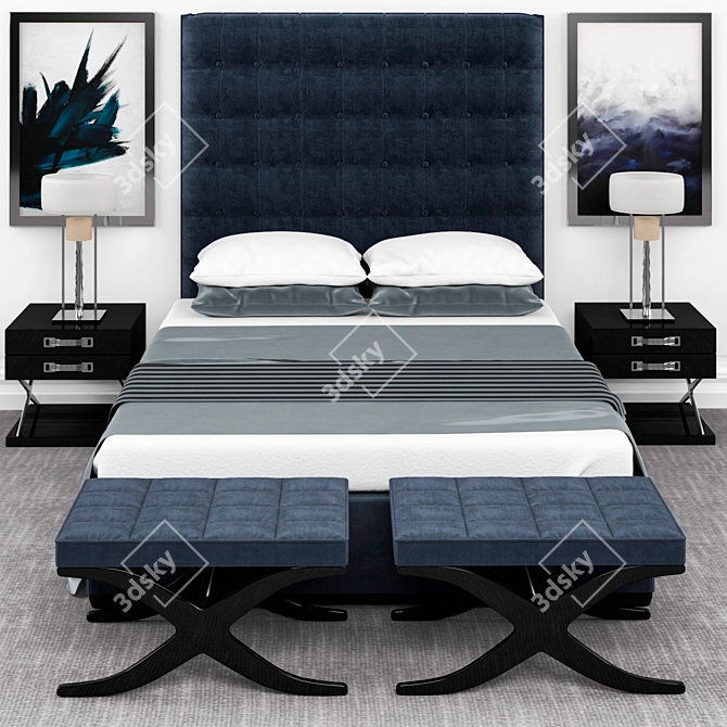 Blue Dream Bedroom Set 3D model image 1