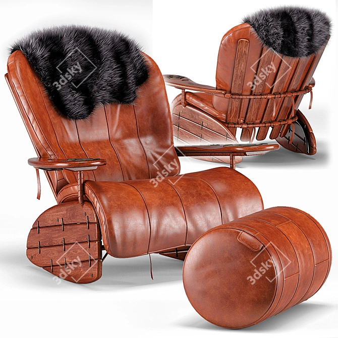  Havana Rocker and Footroll Set - Stylish and Comfortable 3D model image 1