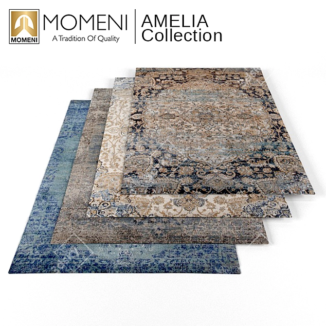 Momeni Amelia Collection: Elegant Rugs Couples Classic Colors 3D model image 1