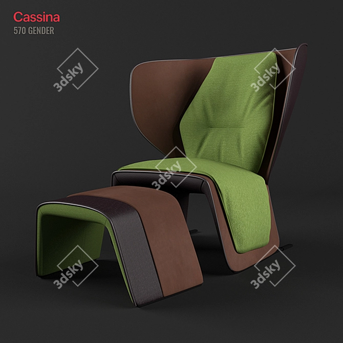 570 Gender Armchair: Elegant Comfort 3D model image 1