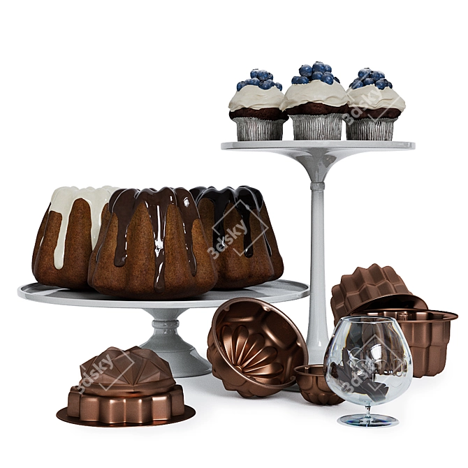 Delicious PBR Sweets Set 3D model image 1