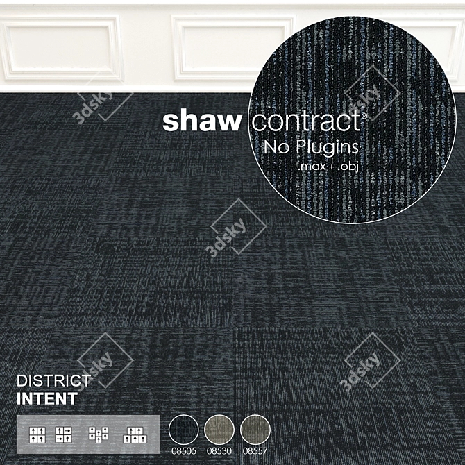 Urban Chic Shaw District Intent Carpet Tiles 3D model image 1