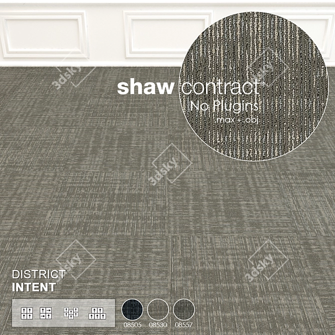 Urban Chic Shaw District Intent Carpet Tiles 3D model image 2