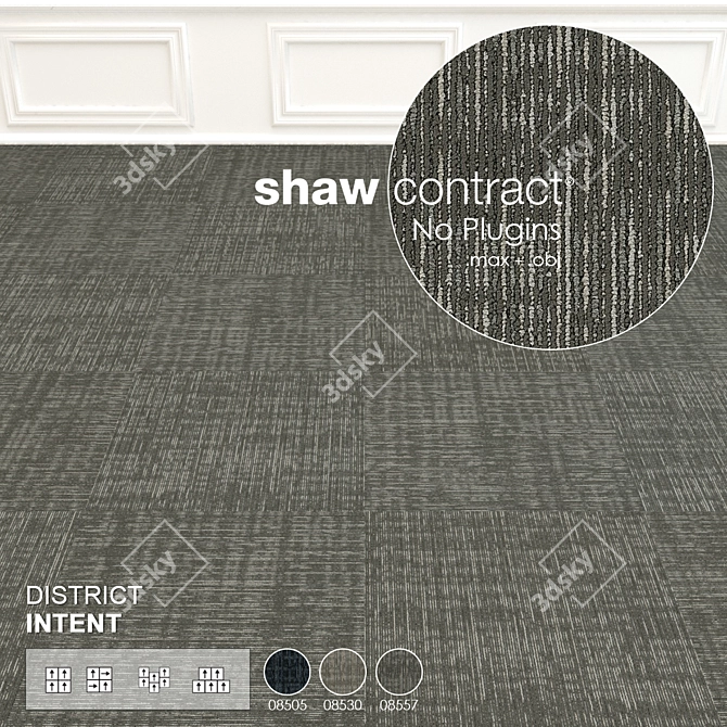 Urban Chic Shaw District Intent Carpet Tiles 3D model image 3