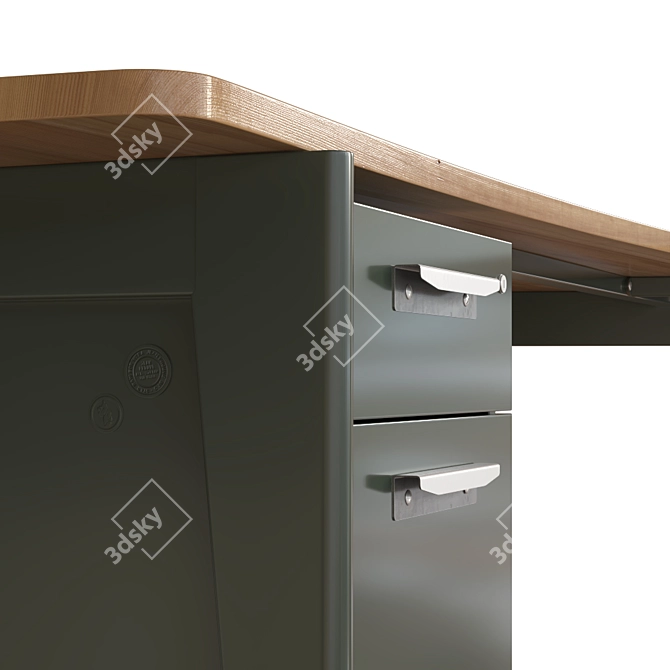 Vintage Prouve Bureau 3D model image 3