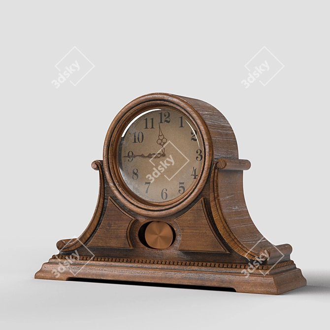 Japanese Wooden Table Clock - RHYTHM CRJ729NR06 3D model image 1