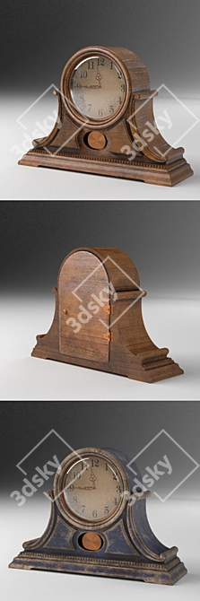 Japanese Wooden Table Clock - RHYTHM CRJ729NR06 3D model image 3