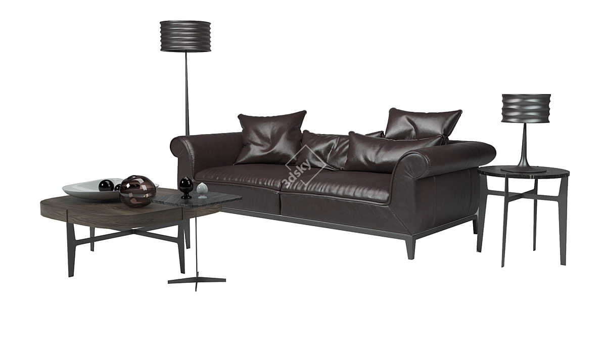 Natuzzi Poliziano Sofa - Elegant Comfort for Your Living Space 3D model image 2