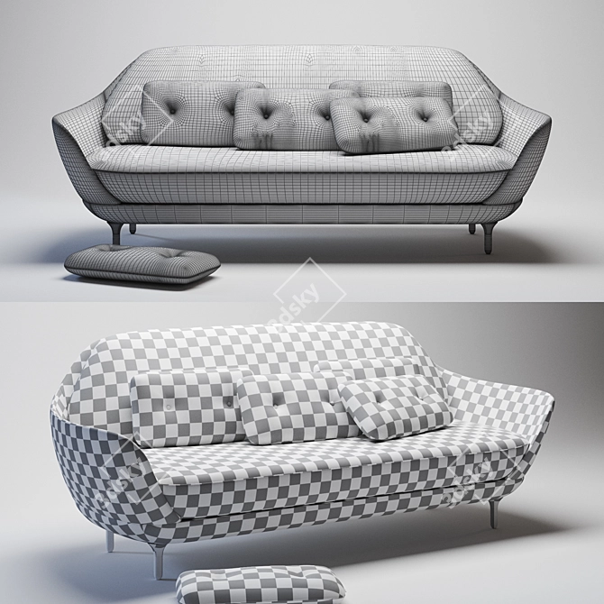 Modern Elegance: Favn Sofa by Fritz Hansen 3D model image 3