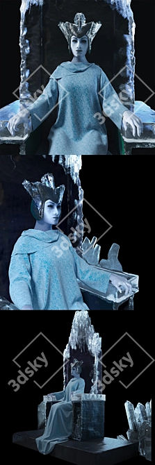 Frozen Ice Queen Throne 3D model image 2